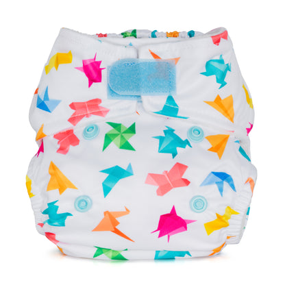 White Rainbow Baba+Boo Newborn Origami Reusable Cloth Nappy