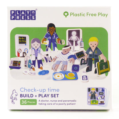 Playpress Eco Friendly Zero Waste Children's Doctor Nurse GP Hospital Playset Gift